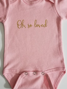 Loved Short Sleeve Pink/ Preemie Baby Girl/ Pink Gold