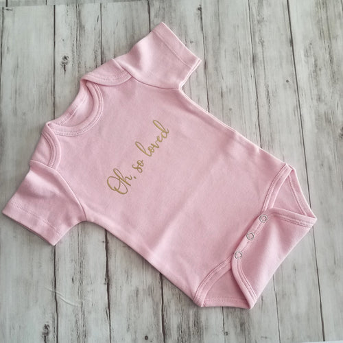 Loved Short Sleeve Pink/ Preemie Baby Girl/ Pink Gold