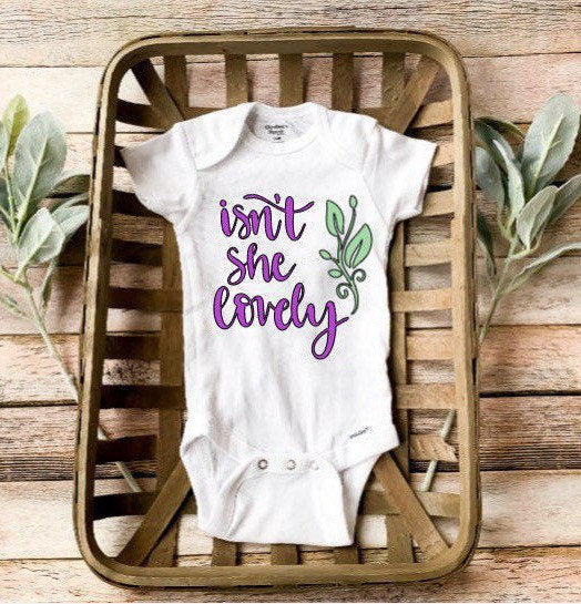 Isn't She Lovely Onesie®/ Newborn baby girl Onesie