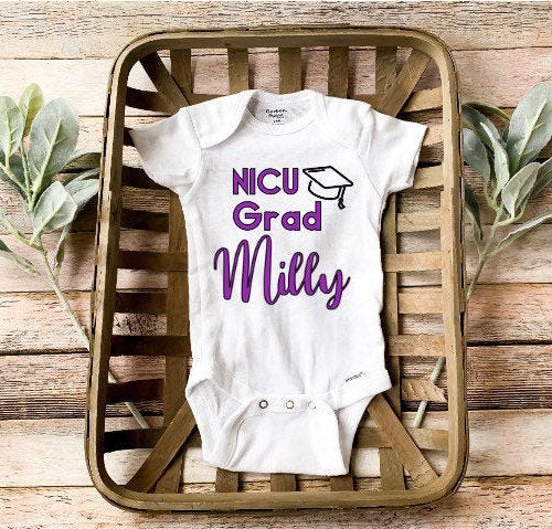 Personalized NICU Onesie/ Nicu Graduate Onesie/ Preemie grad/ Preemie Baby Onesie/ Preemie Clothes